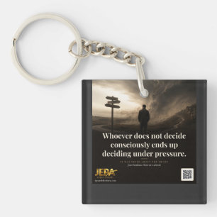 Decide Consciously Book Quote Keychain