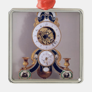 Decimal and duodecimal clock metal ornament