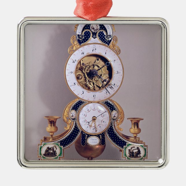 Decimal and duodecimal clock metal ornament (Front)