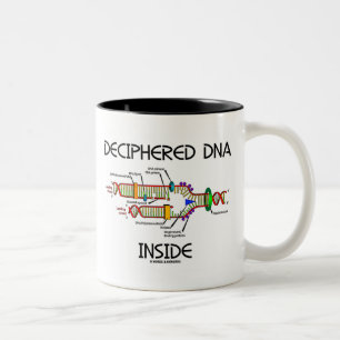 Deciphered DNA Inside (DNA Replication Humour) Two-Tone Coffee Mug