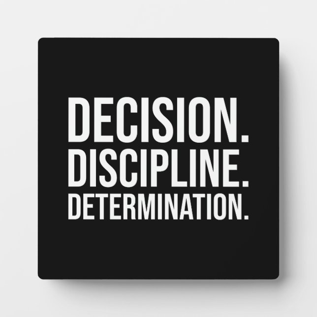 Decision Discipline Determination - Gym, Hustle Plaque (Front)