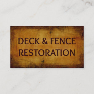 Deck and Fence Restoration Wood Business Card