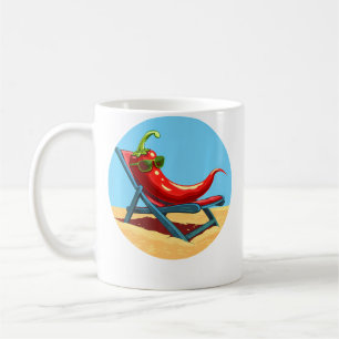 Deck Chair Chili For Sunbathe And Peppers Lovers Coffee Mug