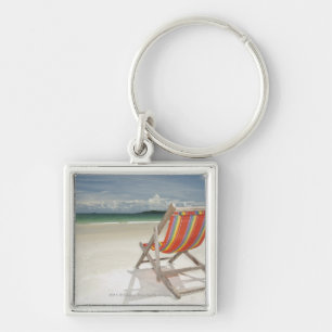 Deck Chair On The White Sand Of Samui Beach Keychain