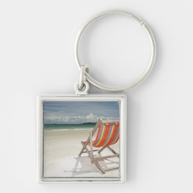 Deck Chair On The White Sand Of Samui Beach Keychain (Front)