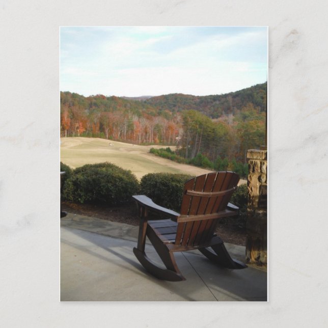 Deck Chair overlooking Golf Course Postcard (Front)