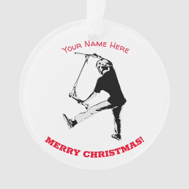 Deck Grabbing - Stunt Scooter Trick Ornament (Front)