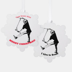 Deck Grabbing - Stunt Scooter Trick Ornament Card