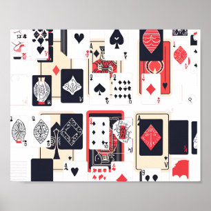 Deck of Cards Modern Contemporary Art Poster