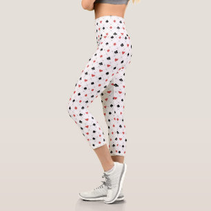 Deck of Cards Pattern Capri Leggings
