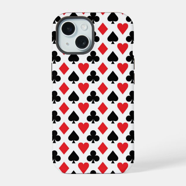 Deck of Cards Pattern iPhone 15 Case (Back)