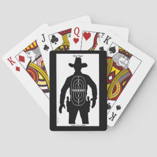 Deck of cards with a cowboy target design