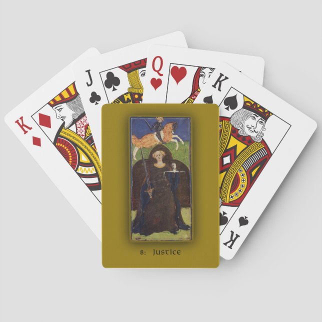 Deck of Cards with Visconti-Sforza Tarot JUSTICE (Back)