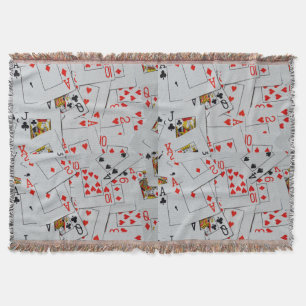 Deck_Of_Cards,_Woven_Throw_Blanket. Throw Blanket