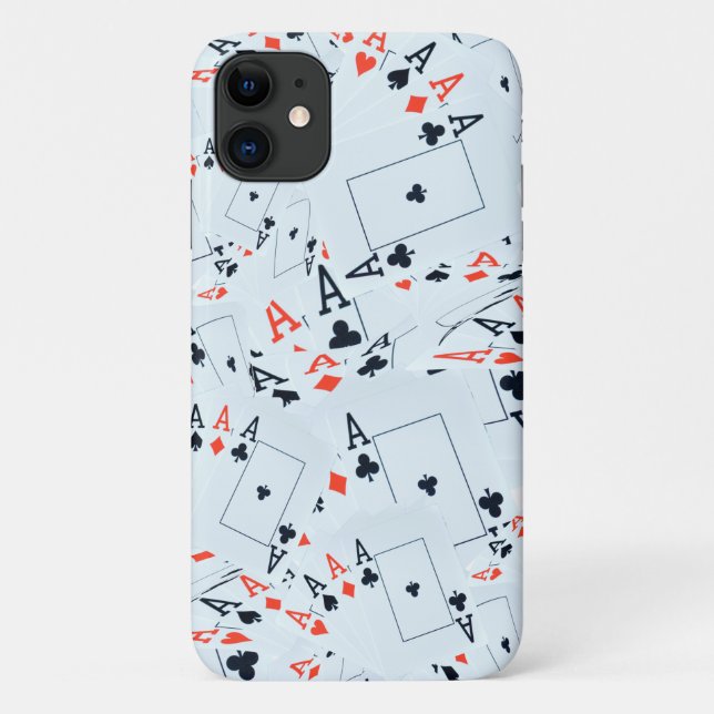 "Deck of Destiny: Layered Aces in a Poker Shuffle" Case-Mate iPhone Case (Back)