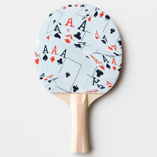 "Deck of Destiny: Layered Aces in a Poker Shuffle" Ping Pong Paddle (Front)