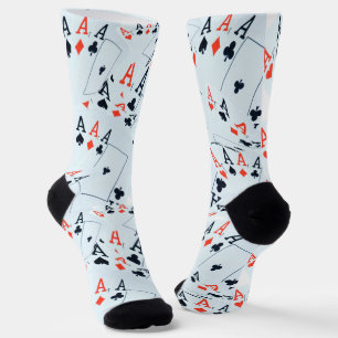 "Deck of Destiny: Layered Aces in a Poker Shuffle" Socks