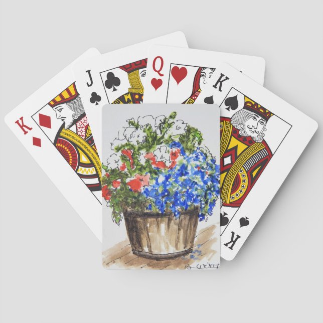 Deck of Playing Cards Bursting with Flowers (Back)