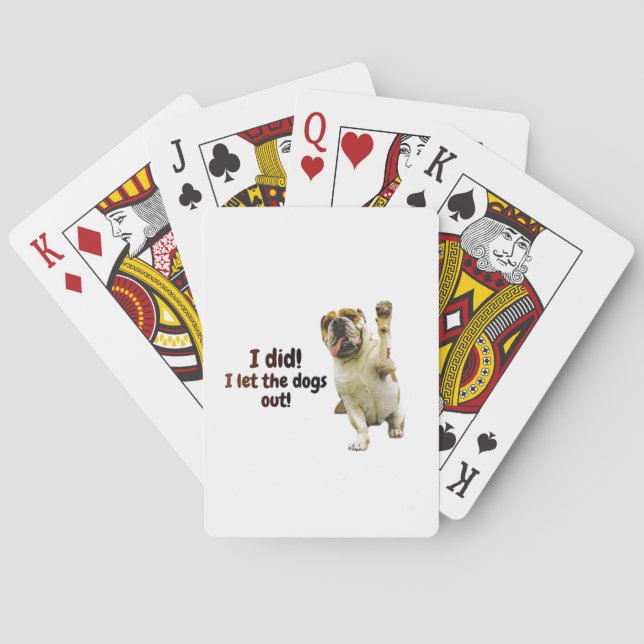 Deck of playing cards, featuring a Bulldog Playing Cards (Back)