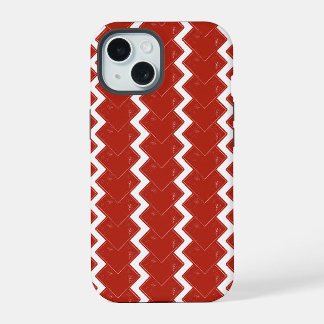 Deck of Red Squares iPhone 15 Case (Back)