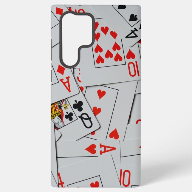 Deck Of Scatter Playing Cards Pattern, Samsung Galaxy S22 Ultra Case (Back)