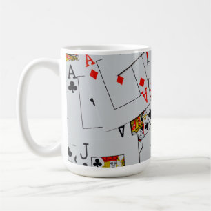 Deck Of Scattered Playing Cards Pattern, Coffee Mug