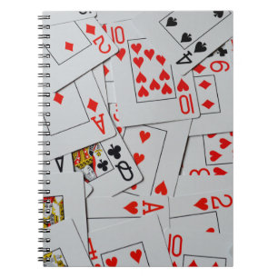Deck Of Scattered Playing Cards Pattern, Notebook