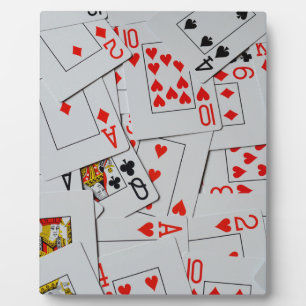 Deck Of Scattered Playing Cards Pattern, Plaque