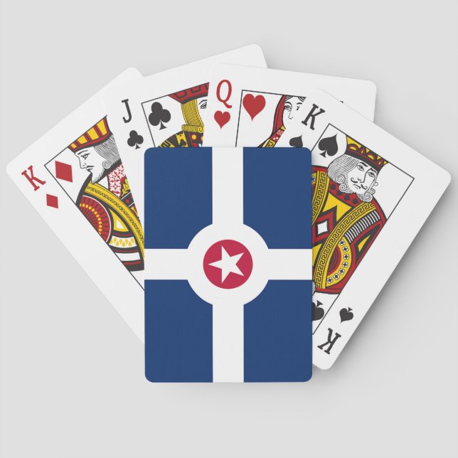 Deck Playing Cards with Flag of Indianapolis, USA (Back)