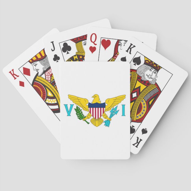 Deck Playing Cards with Flag of Virgin Islands (Back)