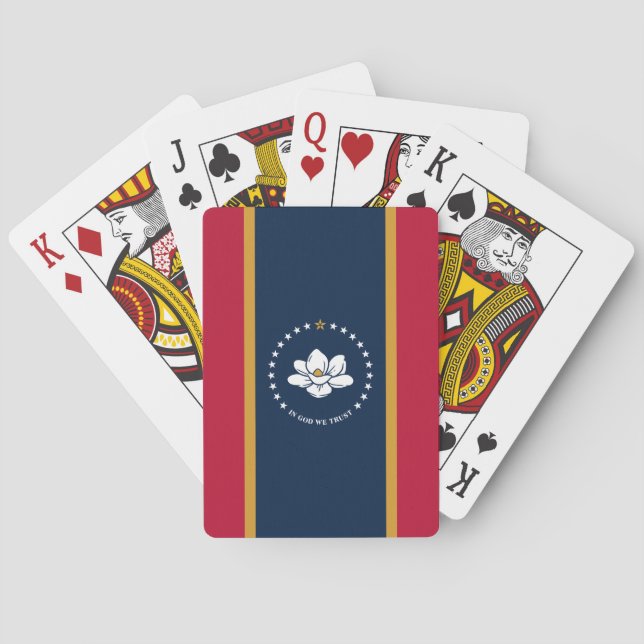 Deck Playing Cards with old Flag of Mississippi (Back)
