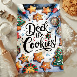 Deck The Cookies Christmas Kitchen Towel<br><div class="desc">Add festive fun to your kitchen with this charming "Deck the Cookies" Christmas kitchen towel. Featuring beautifully decorated Christmas cookies with colourful icing,  sprinkles,  and holiday shapes,  this towel is perfect for spreading holiday cheer. A must-have for baking enthusiasts who love decorating cookies during the festive season.</div>