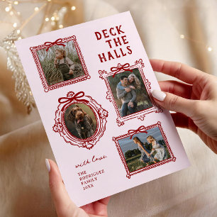 Deck The Halls 4 Photo Frame Christmas Holiday Card