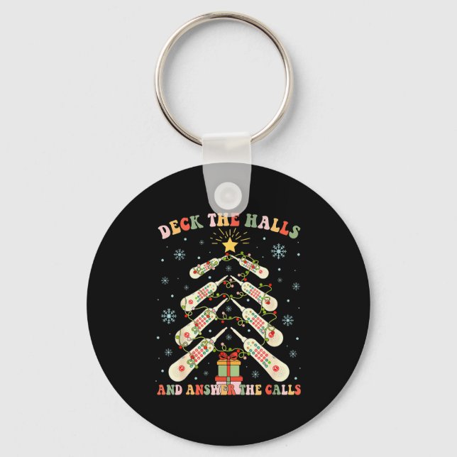 Deck The Halls &amp; Answer The Calls Cna Christma Keychain (Front)
