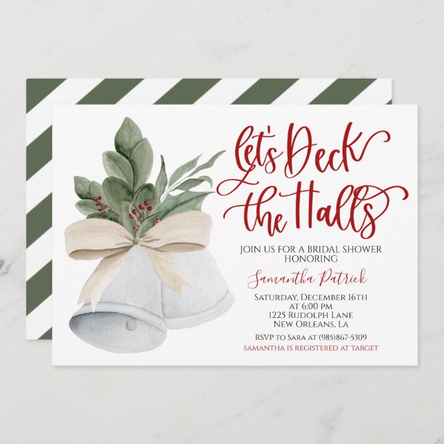 Deck the Halls Bridal Shower Invitation (Front/Back)
