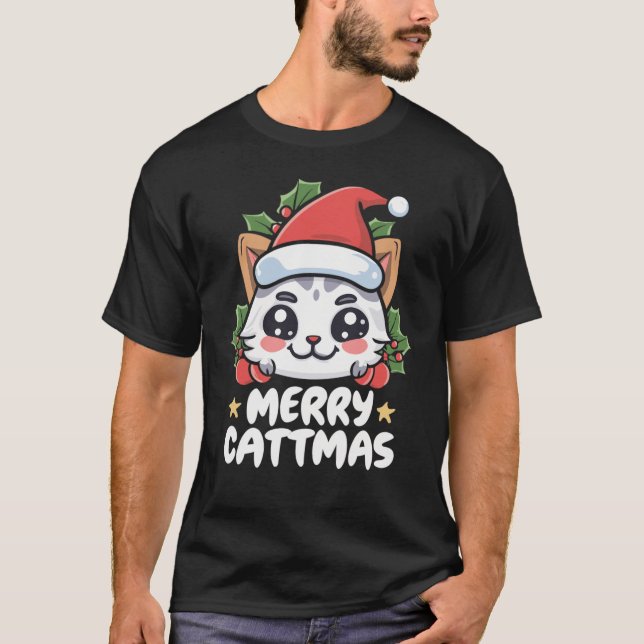 Deck the halls Cat T-Shirt (Front)