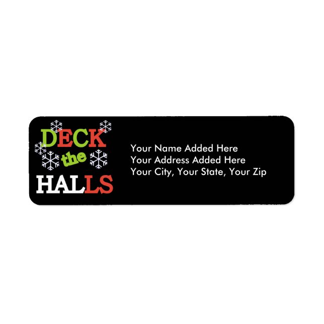 Deck the Halls Christmas Return Address Labels (Front)