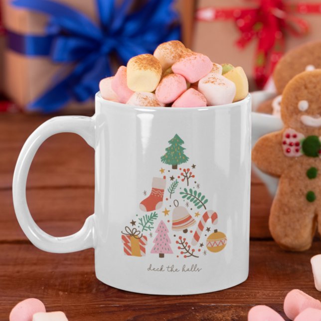 Deck the Halls Christmas Tree Decoration Holiday Coffee Mug (Creator Uploaded)