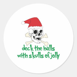 Deck The Halls Classic Round Sticker