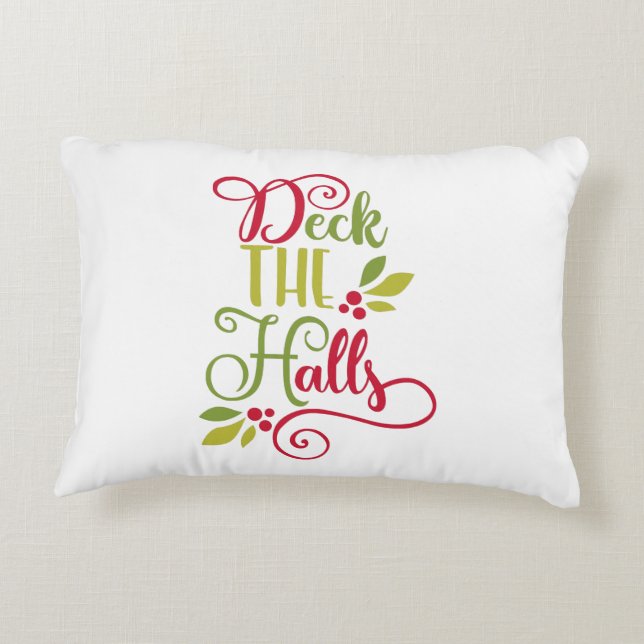 deck the halls decorative pillow (Back)