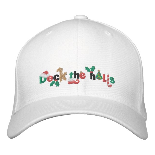 Deck the Halls Embroidered Hat (Front)