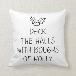 Deck the Halls Fa La La Chalkboard Throw Pillow