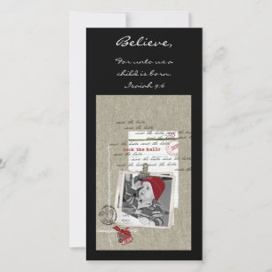 deck the halls, For unto us a child is born.   ... Holiday Card