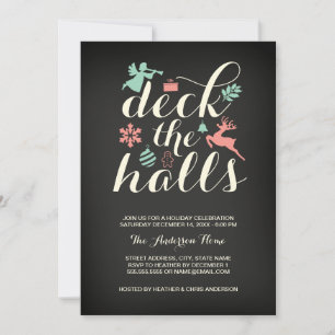 Deck The Halls Invitation Noël