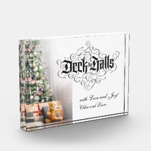 Deck the Halls Modern Christmas Customize Photo Block