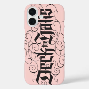Deck the Halls Modern Lettering Blush Pink Black iPhone 16 Case