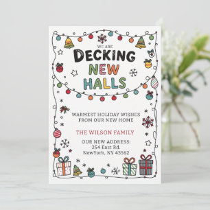 Deck The Halls New Address Moving Holiday Card
