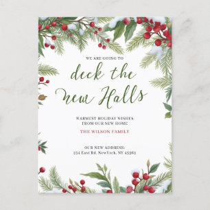 Deck The Halls New Address Moving  Holiday Postcard