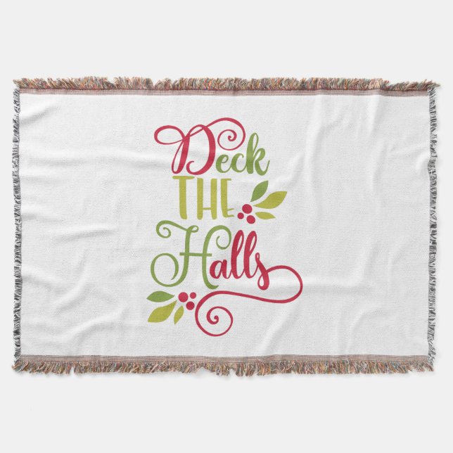 deck the halls throw blanket (Front)