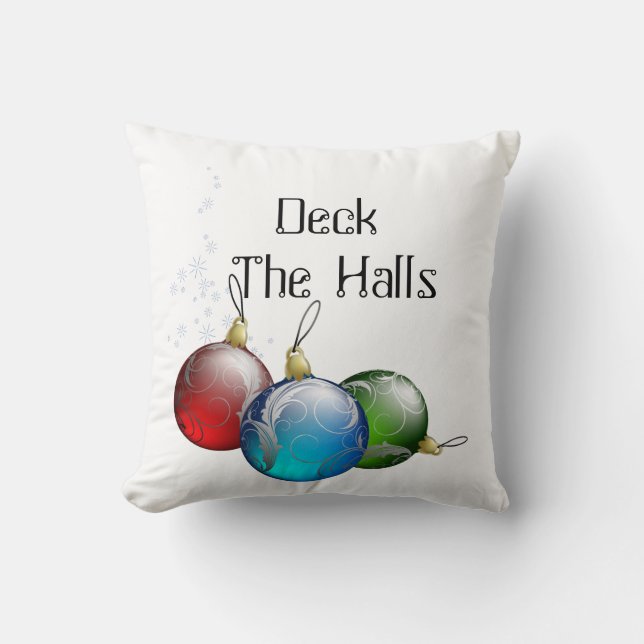 Deck the Halls Throw Pillow (Front)